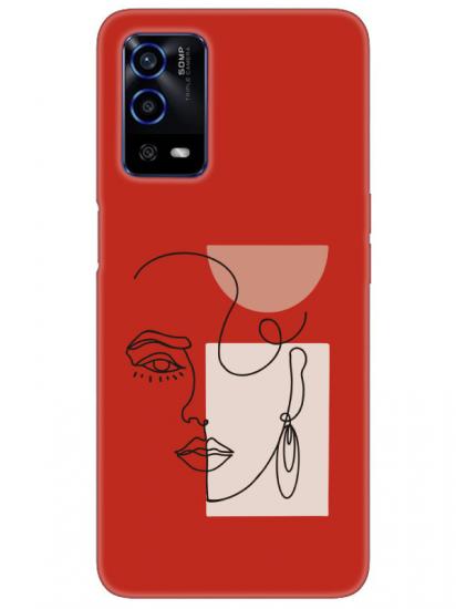 Oppo A55 Women Art Kırmızı Telefon Kılıfı