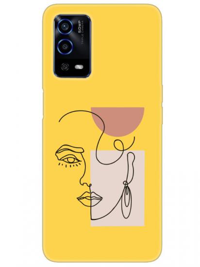 Oppo A55 Women Art Sarı Telefon Kılıfı