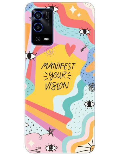 Oppo A55 Manifest Your Vision Sarı Telefon Kılıfı