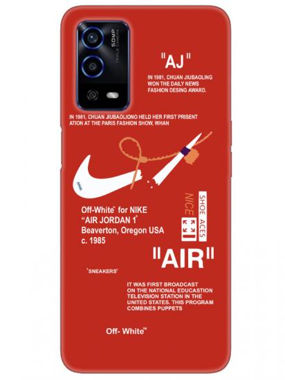 Oppo A55 Nike Air Kırmızı Telefon Kılıfı