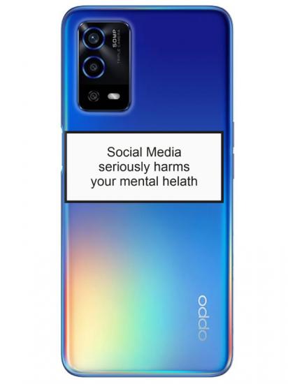 Oppo A55 Social Media Şeffaf Telefon Kılıfı