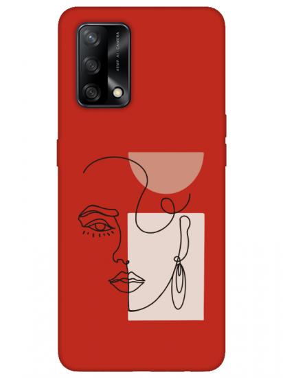 Oppo A74 Women Art Kırmızı Telefon Kılıfı