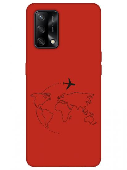 Oppo A74Face Art Kırmızı Telefon Kılıfı