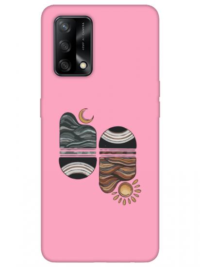 Oppo A74 Sunset Wave Pembe Telefon Kılıfı