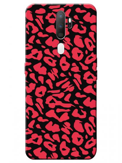 Oppo A9 2020 Leopar Desenli Siyah Telefon Kılıfı