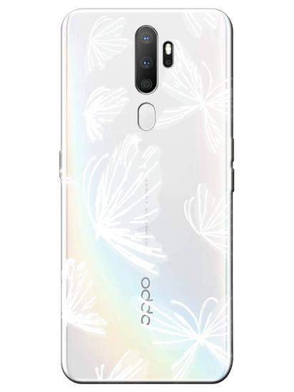 Oppo A9 2020 Kelebek Şeffaf Telefon Kılıfı