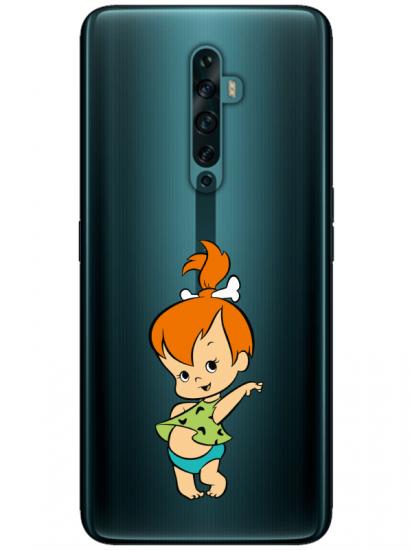 Oppo Reno2 Z Taş Devri Kız Bebek Şeffaf Telefon Kılıfı