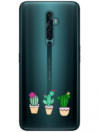 Oppo Reno2 Z Kaktüs Şeffaf Telefon Kılıfı