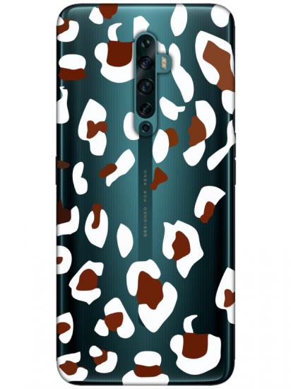 Oppo Reno2 Z Leopar Desen Şeffaf Telefon Kılıfı