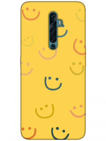 Oppo Reno2 Z Emoji Gülen Yüz Sarı Telefon Kılıfı