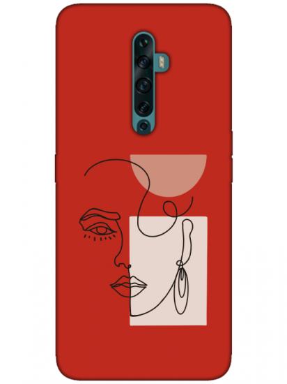 Oppo Reno2 Z Women Art Kırmızı Telefon Kılıfı