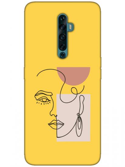 Oppo Reno2 Z Women Art Sarı Telefon Kılıfı