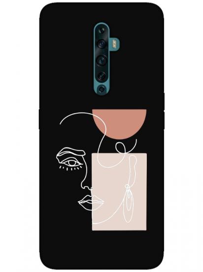 Oppo Reno2 Z Women Art Siyah Telefon Kılıfı