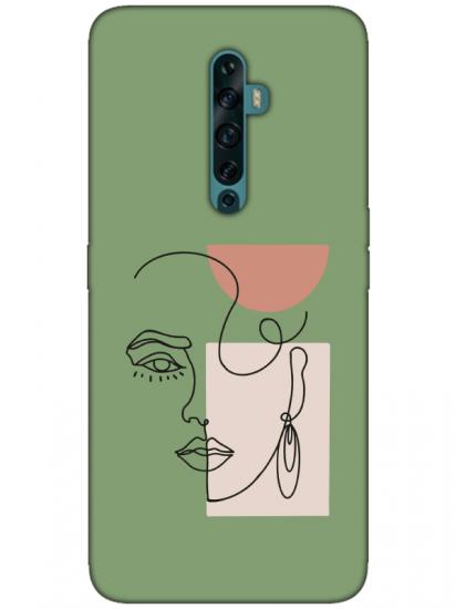 Oppo Reno2 Z Women Art Yeşil Telefon Kılıfı