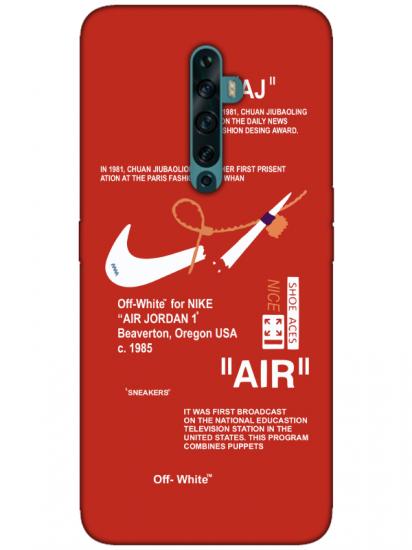 Oppo Reno2 Z Nike Air Kırmızı Telefon Kılıfı