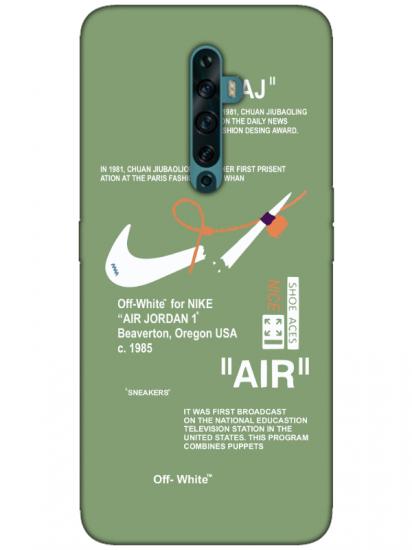 Oppo Reno2 Z Nike Air Yeşil Telefon Kılıfı