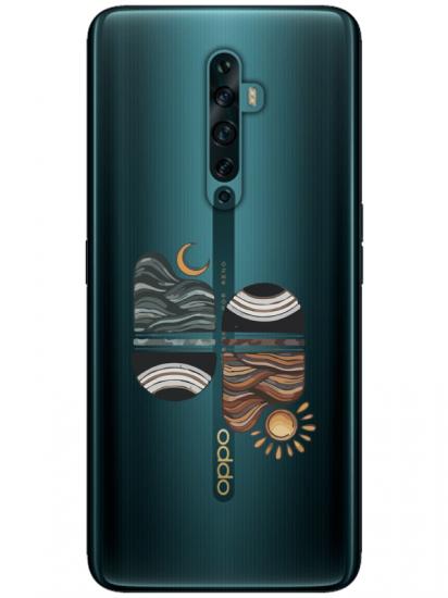 Oppo Reno2 Z Sunset Wave Şeffaf Telefon Kılıfı