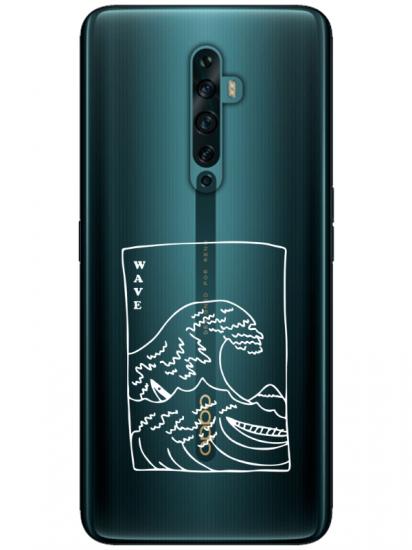 Oppo Reno2 Z Kanagawa Wave Şeffaf Telefon Kılıfı