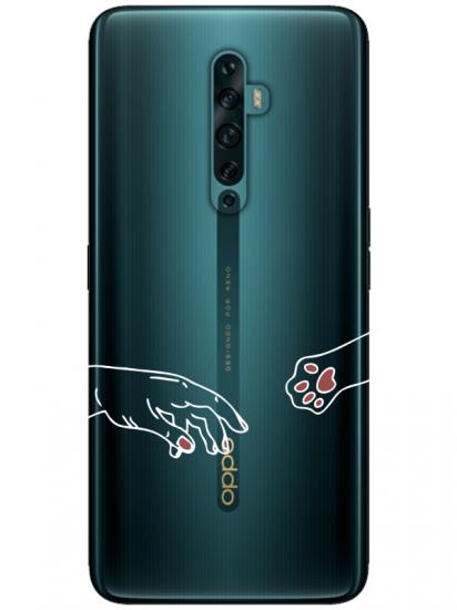 Oppo Reno2 Z Hand And Paw Şeffaf Telefon Kılıfı