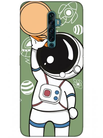 Oppo Reno2 Z Astronot Yeşil Telefon Kılıfı