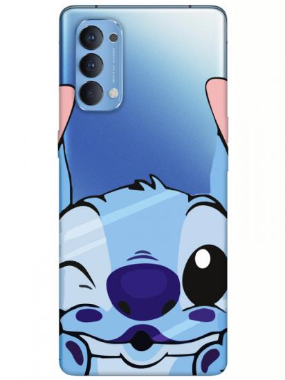 Oppo Reno 4 Stitch Şeffaf Telefon Kılıfı