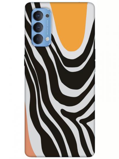 Oppo Reno 4 Zebra Desen Telefon Kılıfı