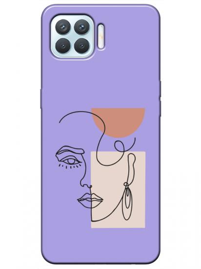 Oppo Reno 4 Lite Women Art Lila Telefon Kılıfı