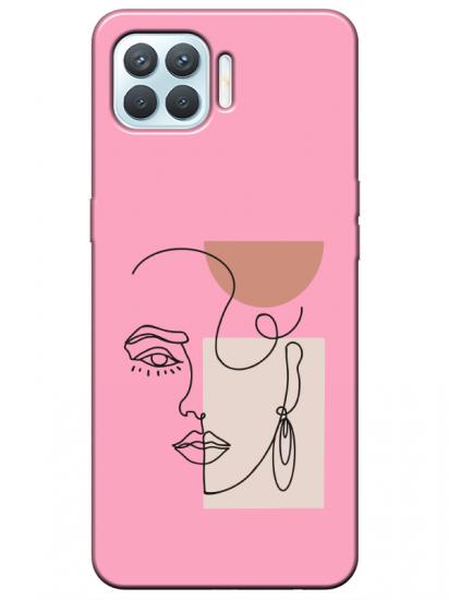 Oppo Reno 4 Lite Women Art Pembe Telefon Kılıfı