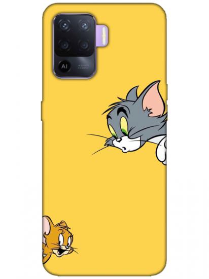 Oppo Reno 5 Lite Tom And Jerry Sarı Telefon Kılıfı