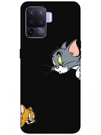 Oppo Reno 5 Lite Tom And Jerry Siyah Telefon Kılıfı