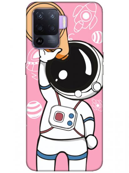 Oppo Reno 5 Lite Astronot Pembe Telefon Kılıfı