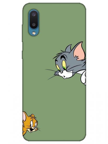 Samsung A02 Tom And Jerry Yeşil Telefon Kılıfı