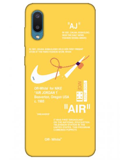 Samsung A02 Nike Air Sarı Telefon Kılıfı