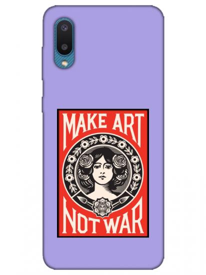 Samsung A02 Make Art Not War Lila Telefon Kılıfı