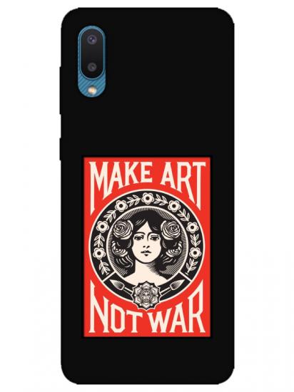 Samsung A02 Make Art Not War Siyah Telefon Kılıfı