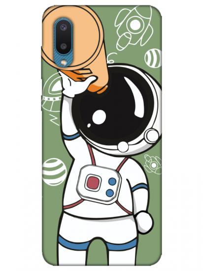 Samsung A02 Astronot Yeşil Telefon Kılıfı