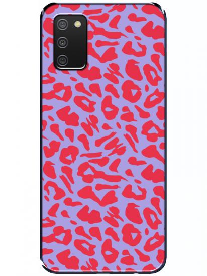 Samsung A02s Leopar Desenli Lila Telefon Kılıfı