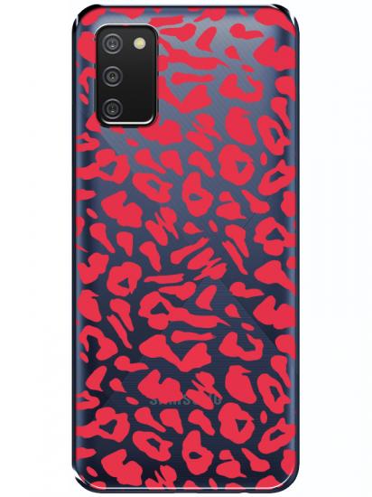 Samsung A02s Leopar Desenli Şeffaf Telefon Kılıfı