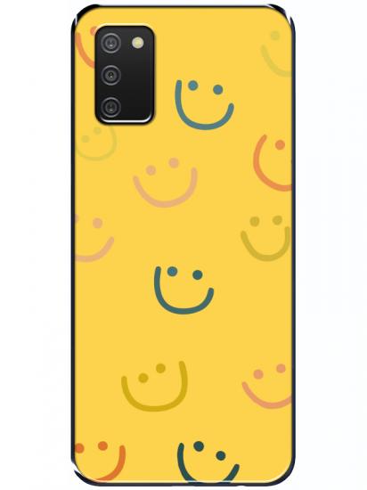 Samsung A02s Emoji Gülen Yüz Sarı Telefon Kılıfı