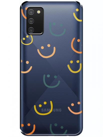 Samsung A02s Emoji Gülen Yüz Şeffaf Telefon Kılıfı