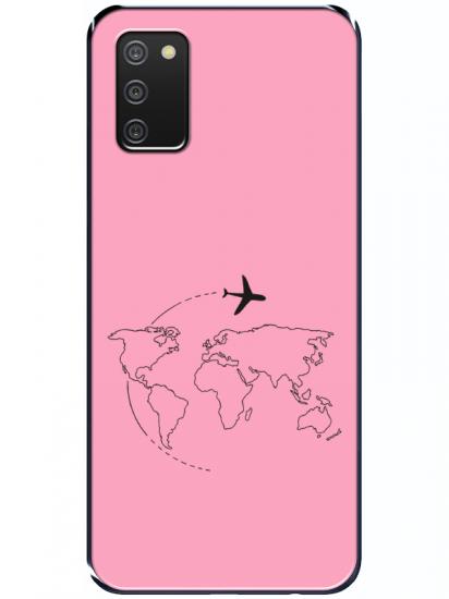 Samsung A02sFace Art Pembe Telefon Kılıfı