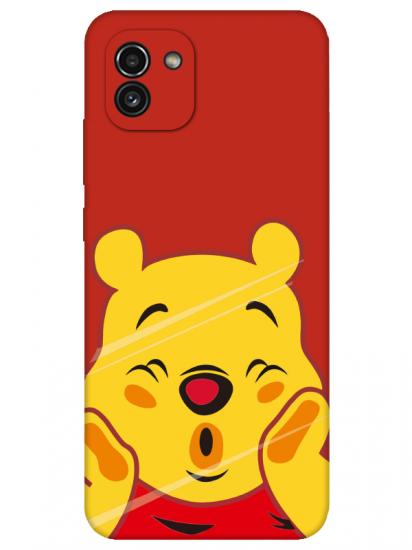 Samsung A03 Winnie The Pooh Kırmızı Telefon Kılıfı