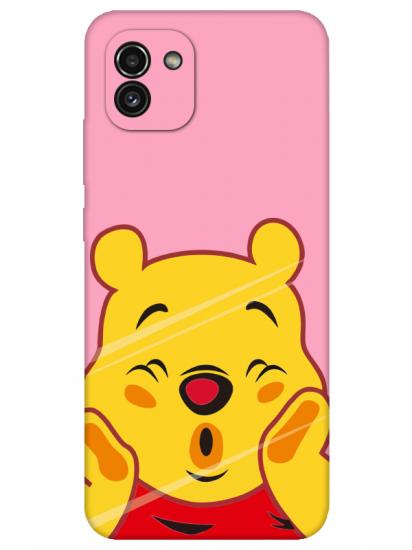 Samsung A03 Winnie The Pooh Pembe Telefon Kılıfı