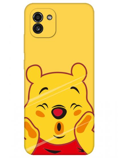 Samsung A03 Winnie The Pooh Sarı Telefon Kılıfı