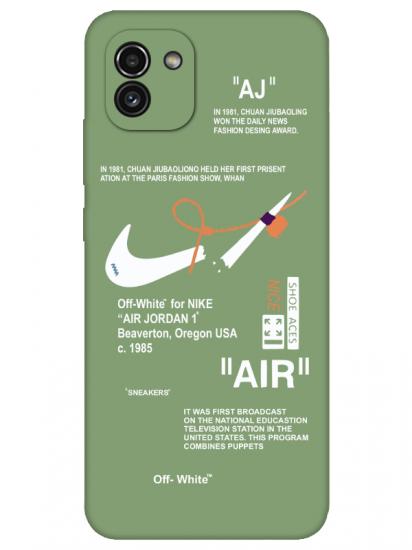 Samsung A03 Nike Air Yeşil Telefon Kılıfı