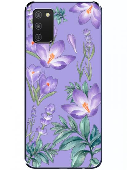 Samsung A03s Kış Çiçeği Lila Telefon Kılıfı