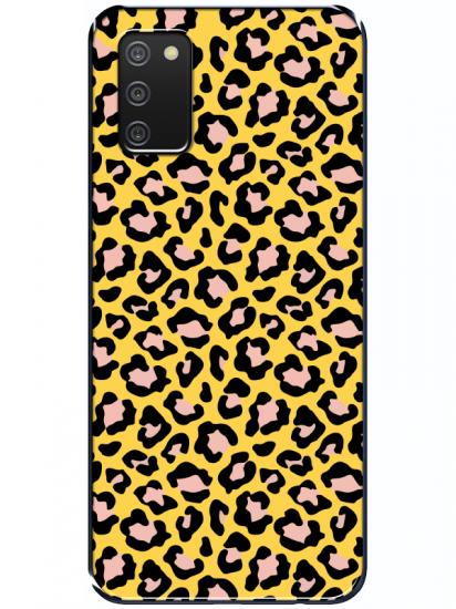 Samsung A03s Leopar Desenli Sarı Telefon Kılıfı