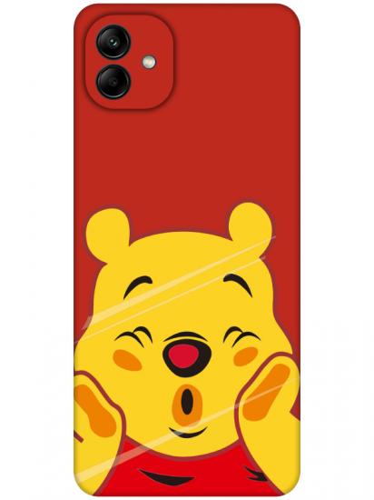 Samsung A04 Winnie The Pooh Kırmızı Telefon Kılıfı