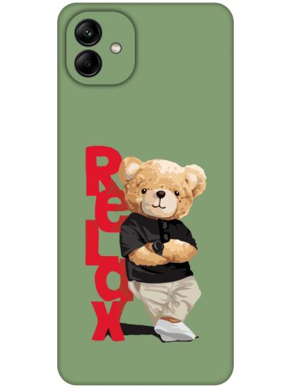 Samsung A04 Teddy Bear Relax Yeşil Telefon Kılıfı