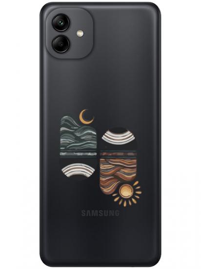 Samsung A04 Sunset Wave Şeffaf Telefon Kılıfı